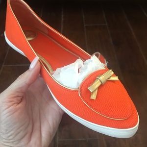 Tory Burch Fire Orange Dakota Flats